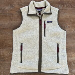 Patagonia Retro Pile Vest | Cream Sherpa Fleece Full Zip | Womens Small